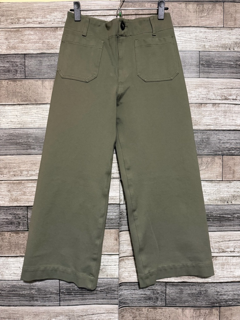 Maeve Anthropologie The Colette Wide Leg Crop Pants Women’s 28 Green Inseam 23.5 - Picture 5 of 9